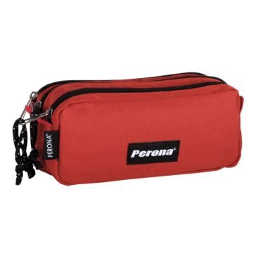 Portatodo de Poliéster Con tres Compariñanos Separados por cremalleras y Tirador en cursor.