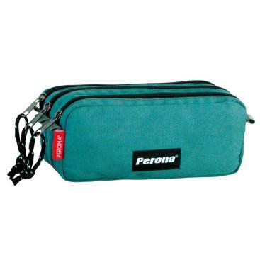 Portatodo de Poliéster Con tres Compariñanos Separados por cremalleras y Tirador en cursor.