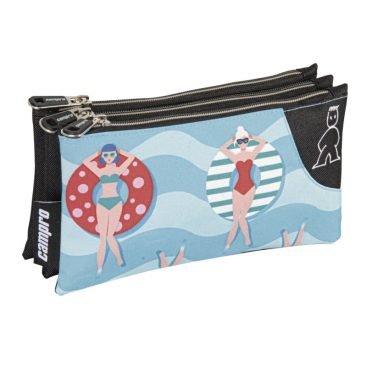 Portatodo triple con logotipo Bordado y 3 CompariChimentos Separados por Cremalleras de .