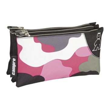 Portatodo Triple de Poliéster logo de Con Bordado y 3 Compartimos separados por cremalleras.