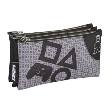 Portatodo Triple de Poliéster logo de Con Bordado y 3 Compartimos separados por cremalleras.