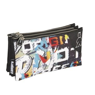 Portatodo triple con logotipo bordado y compartimentos separados por cremalleras de .