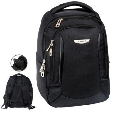 Mochila con múltiples compartimentos, computadoras portátiles acolchadas y de tableta, correas ajustables y espalda acolchada.