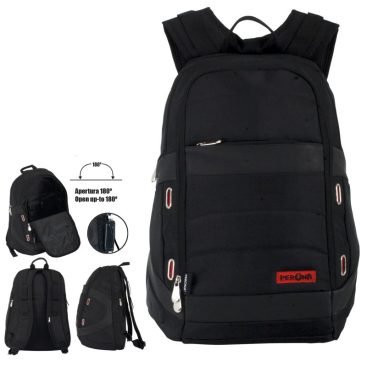 Mochila Portaordenador Con Adaptador A Carro, Múltiples compartimentos y Detalla en Rojo.