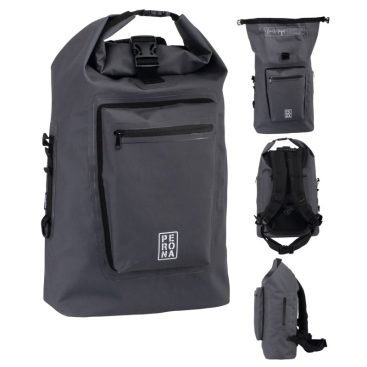 Mochila estanca para laptop y tableta con gran capacidad, Tirantes acolchados y bolsillos portabotellas.
