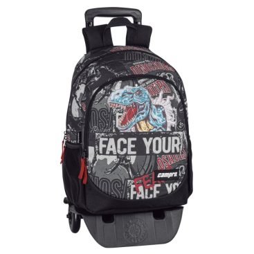 Mochila Junior Adaptable A Carro Con Compartimentos para Portátil y tableta, Tirantes Acolchados y Cinta Reflectante.